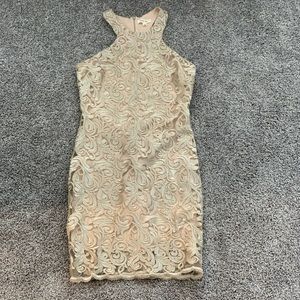 Gold high neck dress